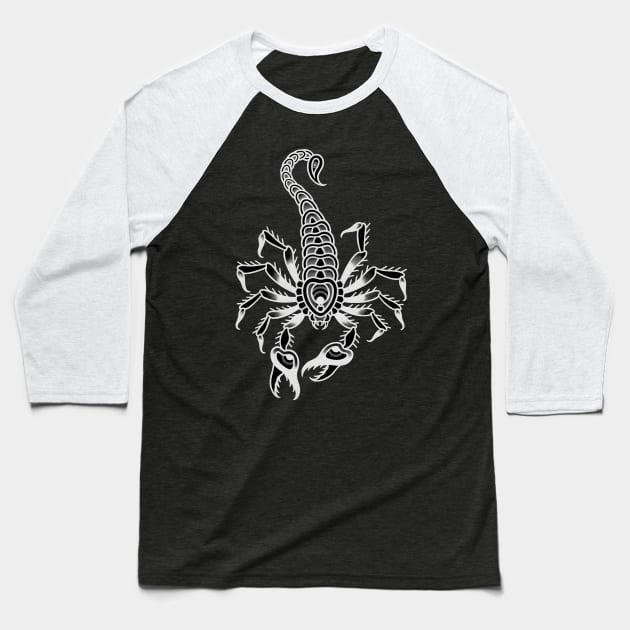 Lurking Scorpion Inverted Baseball T-Shirt by Jake B